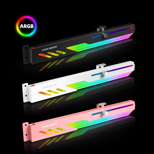 COOLMOON Hot Sale ARGB GPU Support GT-8 5V3PIN ARGB High Quality Gaming PC Accessories Computer GPU Holder Custom Logo