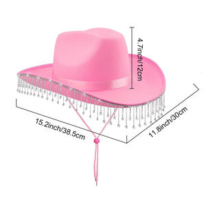 Chapeau de cowboy pour fête, mariage, musique, jazz, en polyester, style western, toutes saisons, réglable – Nouvelle arrivée en gros - Product Image 4