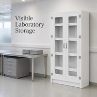 Armoire de laboratoire standard ISO, meuble de rangement, armoire de laboratoire en acier ignifuge et étanche à l'eau avec portes en verre