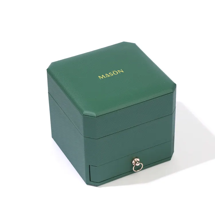 Caixa de embalagem de relógio de couro personalizada, com logotipo, caixa dupla de presente de joias do espaço