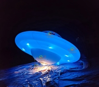 Ballon Terrestre Gonflable en PVC à l'Hélium avec Lumière LED Certifié CE/TUV, Dirigeable Publicitaire Gonflable Personnalisable pour la Décoration