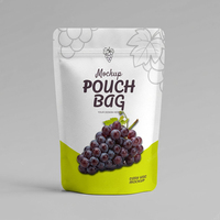 MOQ 500 stuks Plastic Matte Zwarte Mylar Zakken Aluminiumfolie Stazak Ziplock Snack Voedsel Zak met Helder Venster