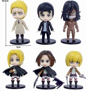 6 pièces/ensemble 10CM Shingeki No Kyojin Eren Hanji Ani Ackerman recueillir épée la dernière <span class=keywords><strong>saison</strong></span> Anime Figure Rivaille Ackerman <span class=keywords><strong>guerre</strong></span> - Product Image 3