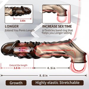 Herbruikbare Tpe <span class=keywords><strong>Penis</strong></span> Ring Vertraging Ejaculatie Vibrerende Ring <span class=keywords><strong>Penis</strong></span> Verlengde Condoom Mannelijke Pik <span class=keywords><strong>Penis</strong></span> Vergroting Mouw Voor Mannen Paar