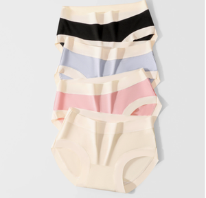 Culottes quotidiennes sans coutures respirantes en modal effet push-up 40S taille mi-haute color block pour filles, support OEM - Product Image 1
