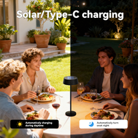 Lampe de table solaire pour restaurant Lampe solaire rechargeable Lampe solaire tactile portable Lampes solaires d'extérieur