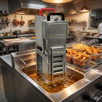 Filtre à huile pour friteuse commerciale 45L, machine portable pour la cuisine, le restaurant, le filtrage de l'huile de friture