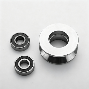 Rouleau de portail à rainure en V avec support, robuste, double roulement, en acier galvanisé, roulement fluide, certifié CE, OEM - Product Image 3