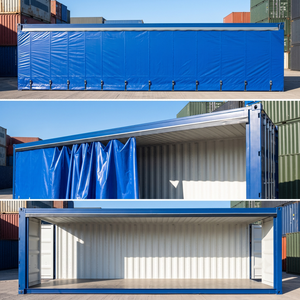 Bâche rétractable en <span class=keywords><strong>PVC</strong></span> robuste pour conteneur maritime à rideaux latéraux de 20 et 40 pieds, personnalisée Yinjiang - Product Image 4