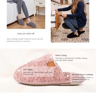 Femmes Fuzzy Fausse Fourrure Haute Densité Mousse À Mémoire Slip On Maison Chaussures Confortable Doux Intérieur Maison Pantoufles