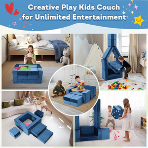 Children's Building Block <b>Sofa</b> Fabric High-Elasticity Foam 2-4 Years Home Play Mat <b>Folding</b> Reading Playing Seat - Product Image 5