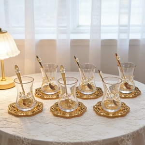 <span class=keywords><strong>Set</strong></span> di Tazze e Piattini in Vetro di Lusso per <span class=keywords><strong>Caffè</strong></span> e Tè, Tazze Vintage Turche e Arabe per <span class=keywords><strong>Caffè</strong></span>, <span class=keywords><strong>Set</strong></span> <span class=keywords><strong>da</strong></span> 6 Pezzi - Product Image 4