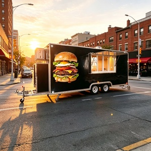 HANYI Food Truck Capsule, Remorque Alimentaire avec Cuisine Complète, Boutique Alimentaire Éphémère, Pizza, Desserts, Évier, Réfrigérateur, Congélateur à Vendre - Product Image 1