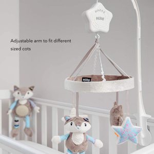HOT Selling <strong>Musical</strong> <strong>Cot</strong> <strong>Mobile</strong> for Babies with Adjustable Arm to Fit All <strong>Cots</strong> Cute Plush White and Grey Characters - Product Image 3