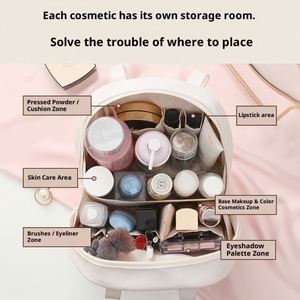 Bolsas de Cosméticos de Gran Capacidad para Mujer, Estilo Nuevo, Portátiles, Impermeables, con Cierre, Material PU, Almacenamiento Doméstico - Product Image 2