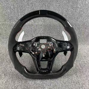 Volant de course sport en cuir forgé et fibre de carbone, chauffant, avec lumières de changement de vitesse LED rouges, compatible VW CC <span class=keywords><strong>Golf</strong></span> <span class=keywords><strong>GTI</strong></span>/R MQB Evo, montage direct - Product Image 5