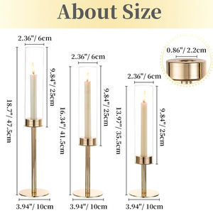 Набор из 3 золотых подсвечников - Product Image 3