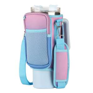 Wholesale Recyclable Adjustable Strap Neoprene Thermal Insulated Water Bottle Carrier Sleeve Pouch Cup Holder Sling Bag Zipper - Product Image 5
