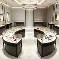 Design d'intérieur moderne pour bijouterie de luxe, vitrine de présentation de bijoux en verre sur mesure, solution complète pour la boutique