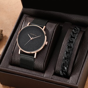 YuSa411 Hot <strong>Geneva</strong> Men Classic Business <strong>Watches</strong> Calendar Quartz <strong>Watch</strong> With Alloy Steel Strap&amp; Bracelet 2pcs <strong>Set</strong> - Product Image 3