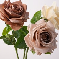 Nouvelle Arrivée 2026 – Rose Artificielle Effet Naturel Thème Couleurs d'Automne Rose Poudrée Café Ivoire