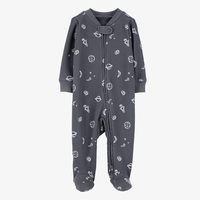 Barboteuse en bambou et coton pour bébé, combinaison de nuit bio pour nouveau-né, avec fermeture éclair et tricot gaufré, vêtements personnalisés pour bébé