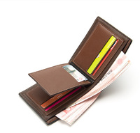 Baellerry dompet Mini kulit PU mewah pria bisnis kasual kartu pendek dan tempat uang tunai dengan penutupan terbuka langsung dari pabrik