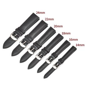 プレーンスムースレザーウォッチストラップバンドベルト16mm18mm 19mm 20mm 21mm 22mm24mmカスタム本革スマートウォッチバンド - Product Image 2