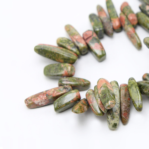 <span class=keywords><strong>Unakite</strong></span> dents pierres précieuses <span class=keywords><strong>perles</strong></span> naturelles pour la fabrication De Bijoux - Product Image 1