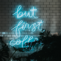 Eclairage Lettre Coffee Shop Enseigne Néon Table LED Debout. Mais Café Premier enseigne Néon LED bicolore. Enseigne Café Néon