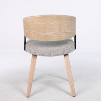 Chaise de salle à manger moderne et durable avec pieds en bois, dossier rembourré, cadre en bois courbé pour salle à manger, chambre à coucher en plein air
