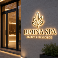 Enseigne de salon de beauté personnalisée, enseigne rétroéclairée par LED, enseigne murale extérieure personnalisée, logo d'entreprise 3D, enseigne en métal acrylique LED pour la décoration de boutique