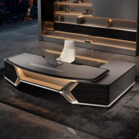 Bureau de direction en forme de L, style minimaliste de luxe, design de créateur, pour cadres supérieurs