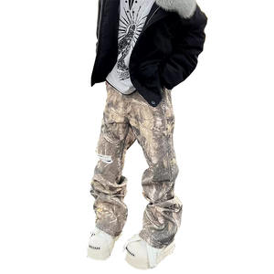 Pantalon en jean camouflage personnalisé pour hommes Baggy Streetwear Style léger délavé décontracté à la mode pour l'hiver - Product Image 4