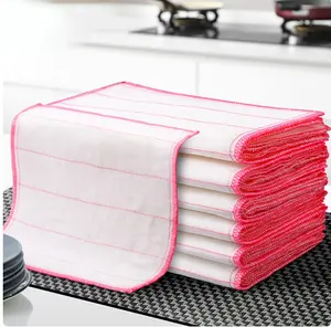 Anti-Oil Kitchen Towel 8 Layers Microfiber Kitchen Cleaning Cloth thicken Absorbent Scouring Pad Kitchen Daily Dish Towel 30cm