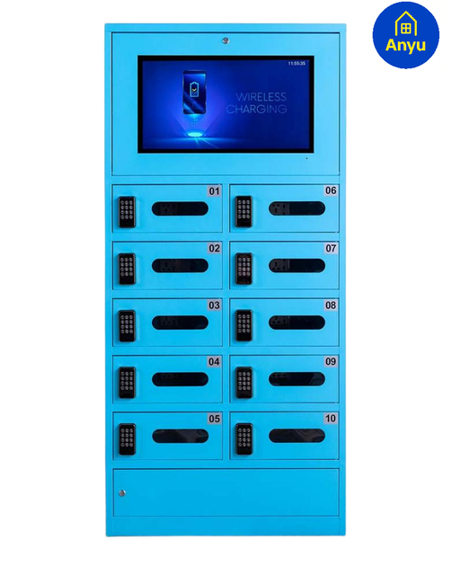 Smart Phone Tablet and Laptop Charging Locker with Advertising Screen and Remote Management