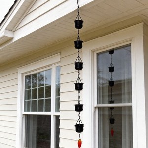 Cadena Decorativa de Lluvia con Forma de Tulipán, de Metal Color Cobre, <span class=keywords><strong>para</strong></span> Decoración del Hogar y Jardín, Hecha a Mano - Product Image 2