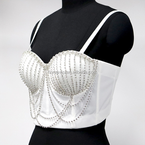 BL28 مثير مشد حجر الراين قمم للنساء Samba Blink كريستال شرابة مشد - Product Image 2