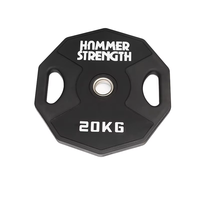 Plaques de poids en caoutchouc pour compétition de gym avec logo personnalisable, plaques de poids interchangeables 10-55LB, poids de barre en acier moulé 5-25KG, capacité 20KG