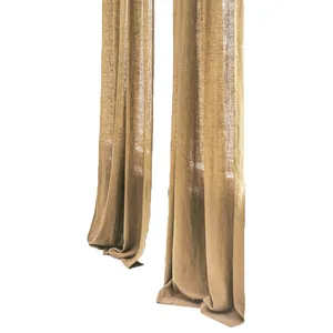 Wholesale Eco-friendly Vintage 100% French Pure Linen window Curtain natural stone washed For Hotel Home Cafe