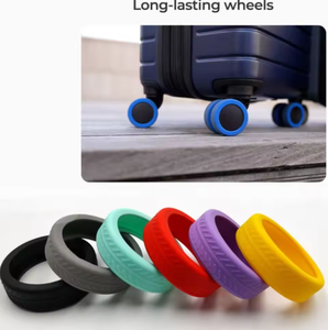 Tragbare Silikon-Kofferrollenabdeckung Schutz für Trolley-Koffer Rollenschuhe Reisegepäck Koffer-Rad Silikon-Schutzhülle - Product Image 1