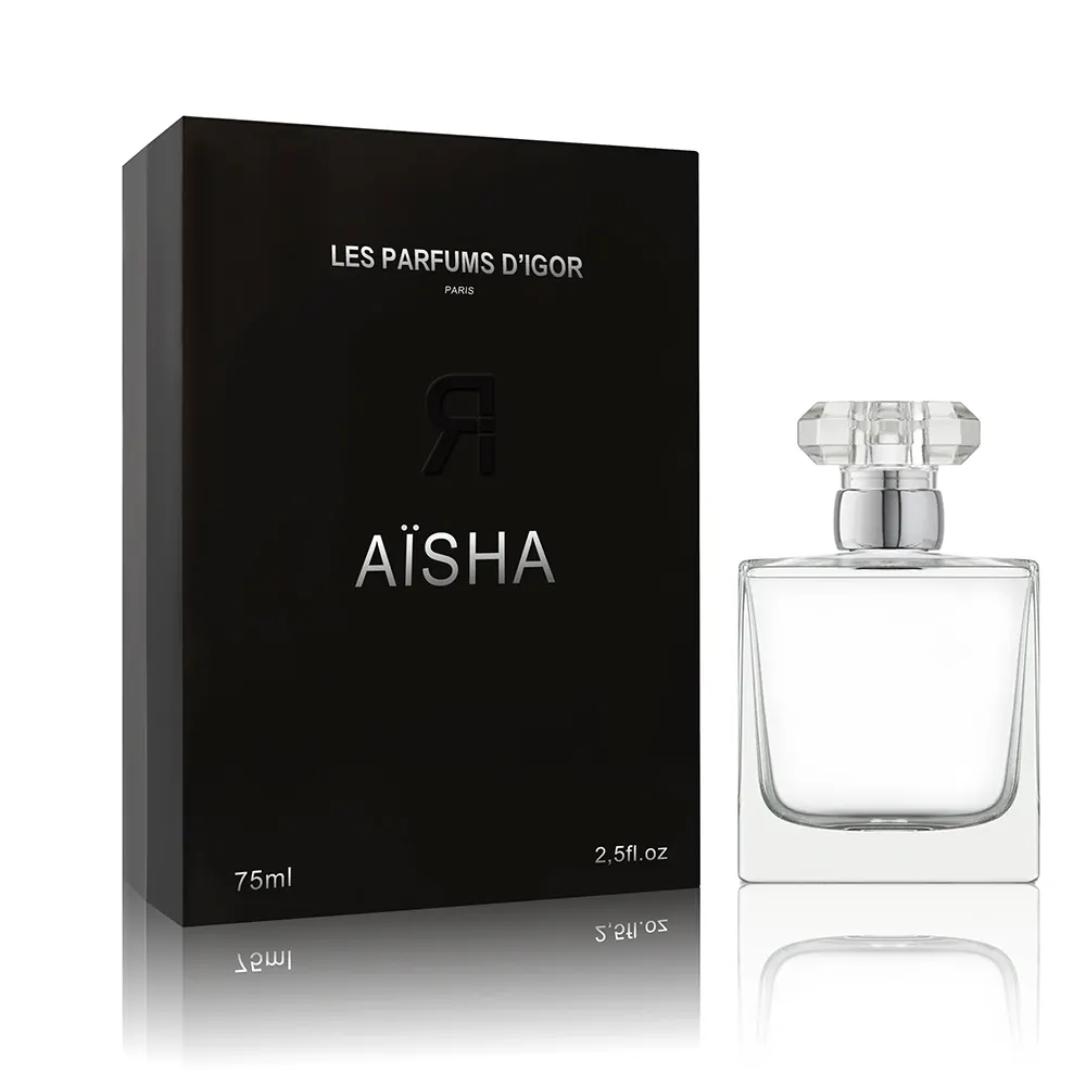 Noble et élégant papier carton à texture noire design 50ml boîte d'emballage de parfum cadeau personnalisé de luxe