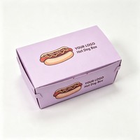 Boîte à nourriture pliable en carton pour hamburgers, hot-dogs, sandwichs, à emporter, pour restaurants, impression personnalisée