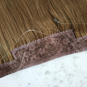 Extensión de cabello sin caída de alta calidad, venta al por mayor, Halo virgen, Rubio humano 100% sin procesar, con tapa - Product Image 3