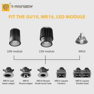 Lampe LED en aluminium personnalisable à encastrer, <span class=keywords><strong>spot</strong></span> décoratif carré <span class=keywords><strong>Gu10</strong></span> Downlight Boîtier Cadre Hôtels Salons Bureaux - Product Image 3