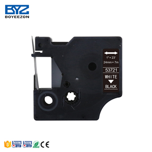 Boyeezon Label Factory 24mm X 7m Blanco sobre negro 53721 Cinta de etiquetas <span class=keywords><strong>Dymo</strong></span> D1 compatible para LabelManager 350/420P/<span class=keywords><strong>450</strong></span>/450D/500TS - Product Image 1