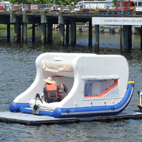 2025 Yacht gonflable de qualité supérieure de loisirs de visites nautiques avec coque en PVC renforcé et canopée pare-soleil Catamaran bateau gonflable