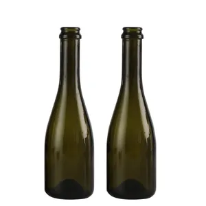 유리 와인 병 샴페인 하이 퀄리티 375ml 다크 그린 스크린 인쇄 음료 나사 캡 750ml 맥주 병 크라운 SHEENLAND