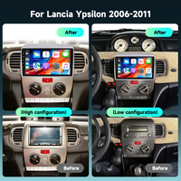 Podofo pour Lancia Ypsilon 2006-2011 Autoradio Android 9 pouces 4+64G Radio de voiture sans fil Carplay/Android Auto GPS RDS WIFI OEM/OEM