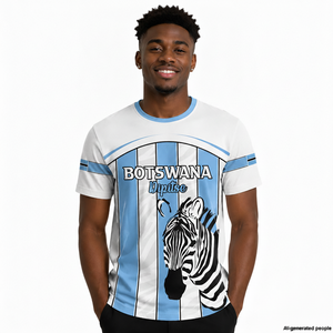 <span class=keywords><strong>T</strong></span>-shirt Personalizzata all'Ingrosso con Motivo Zebrato del Botswana, Maglietta da Uomo con Collo Tondo Personalizzabile - Product Image 4